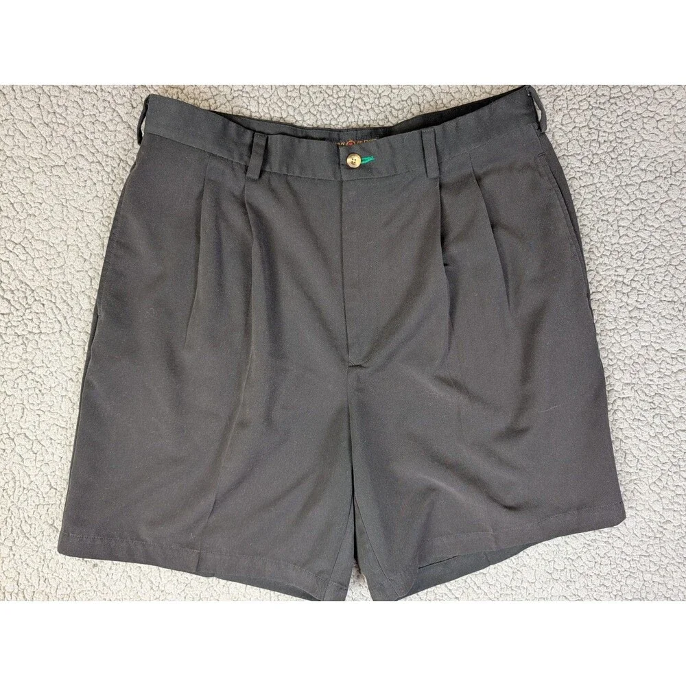 Tommy Hilfiger Shorts Mens 36 Pleated Black Chino  7
